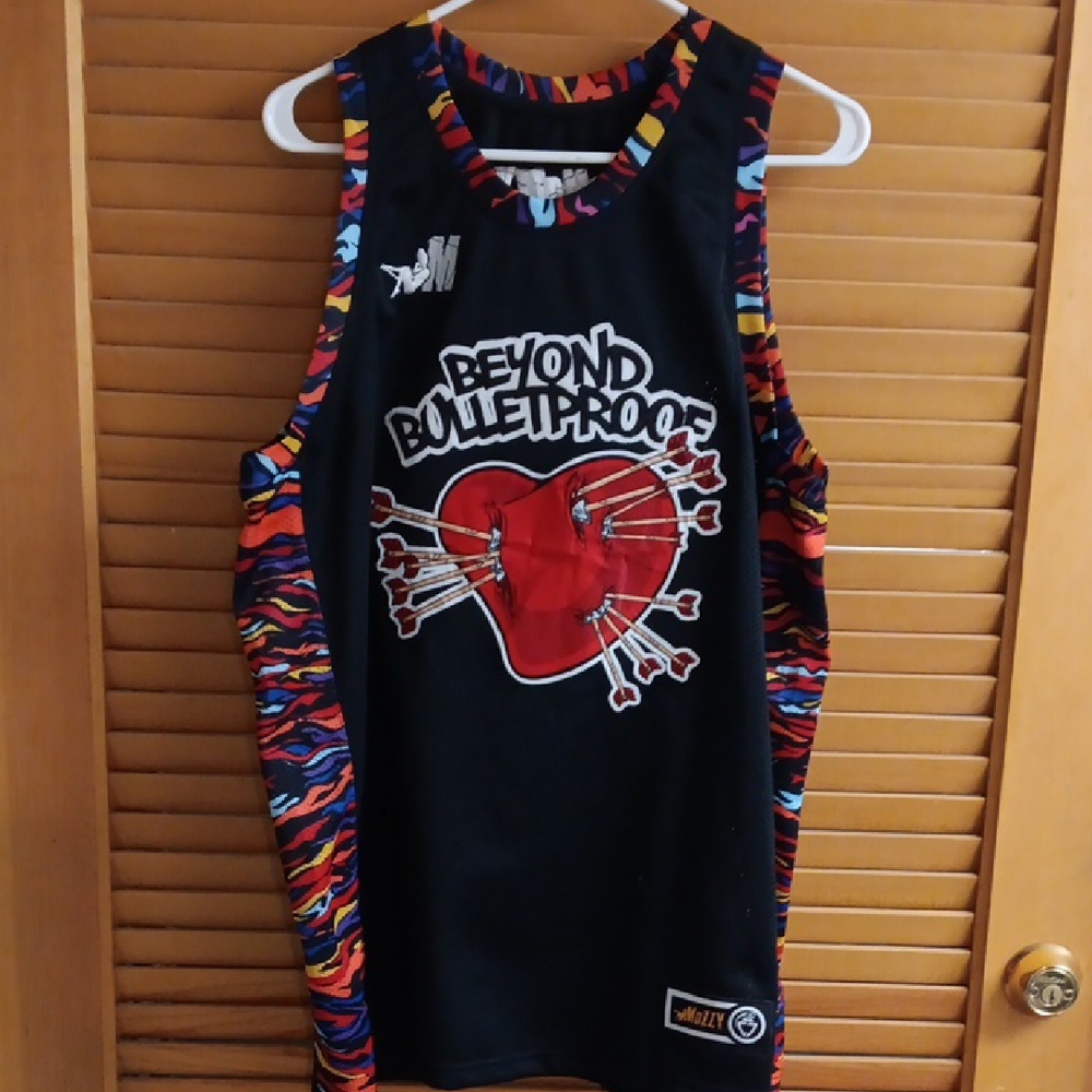 Official Mozzy Merch. Mozzy "Beyond Bulletproof" Mens Larg Basketball Jersey